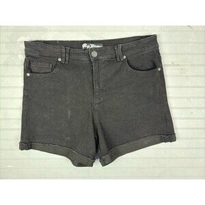 Paris Blues Size 18 Womens Shorts High Rise Black Stretch Cuff Hem Chino